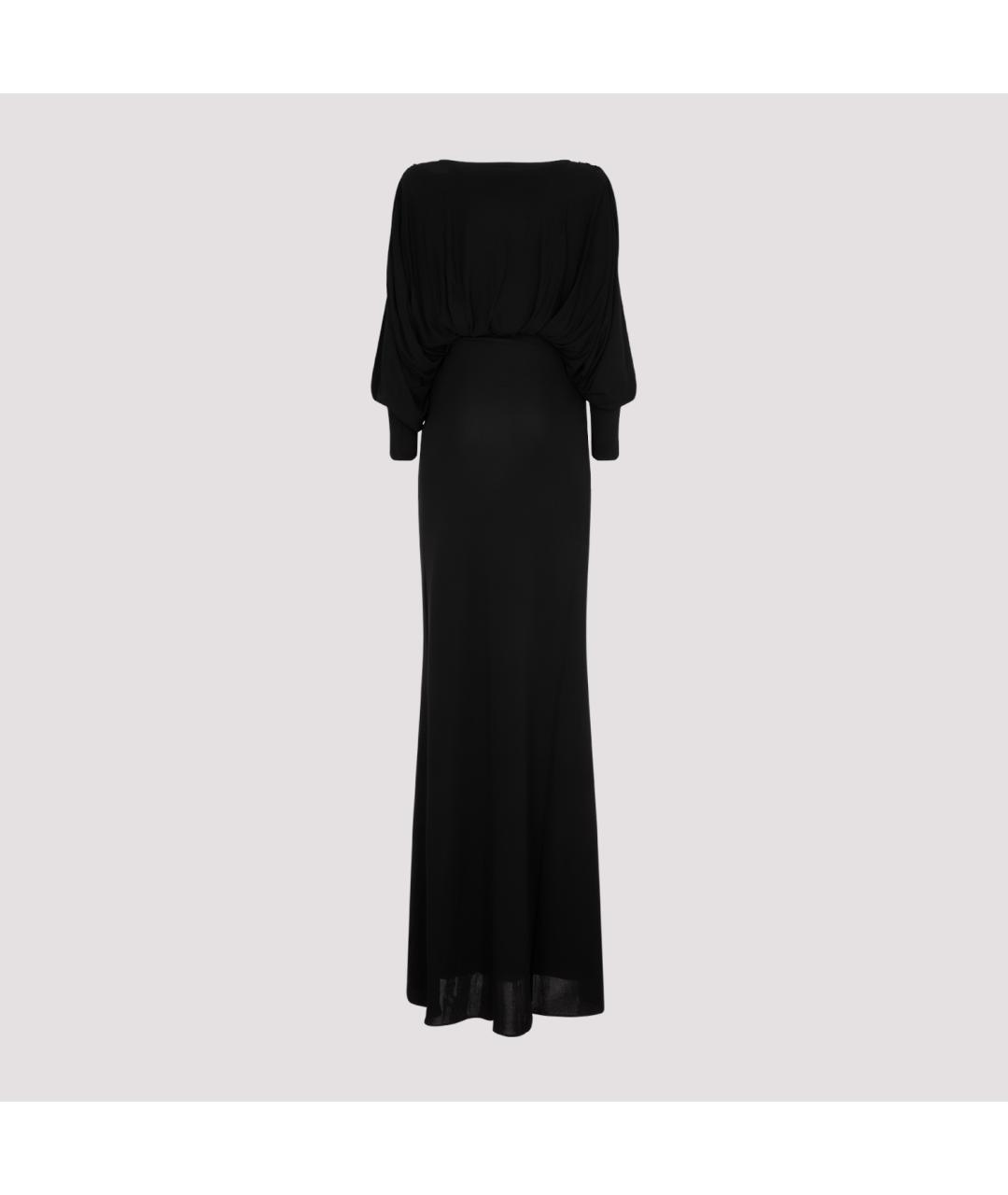 SAINT LAURENT Черное вискозное вечернее платье, фото 3
