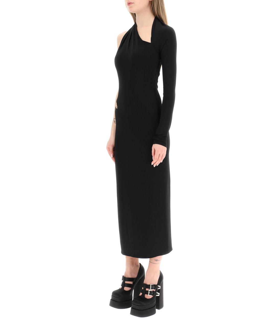 VERSACE Черное вискозное коктейльное платье, фото 4