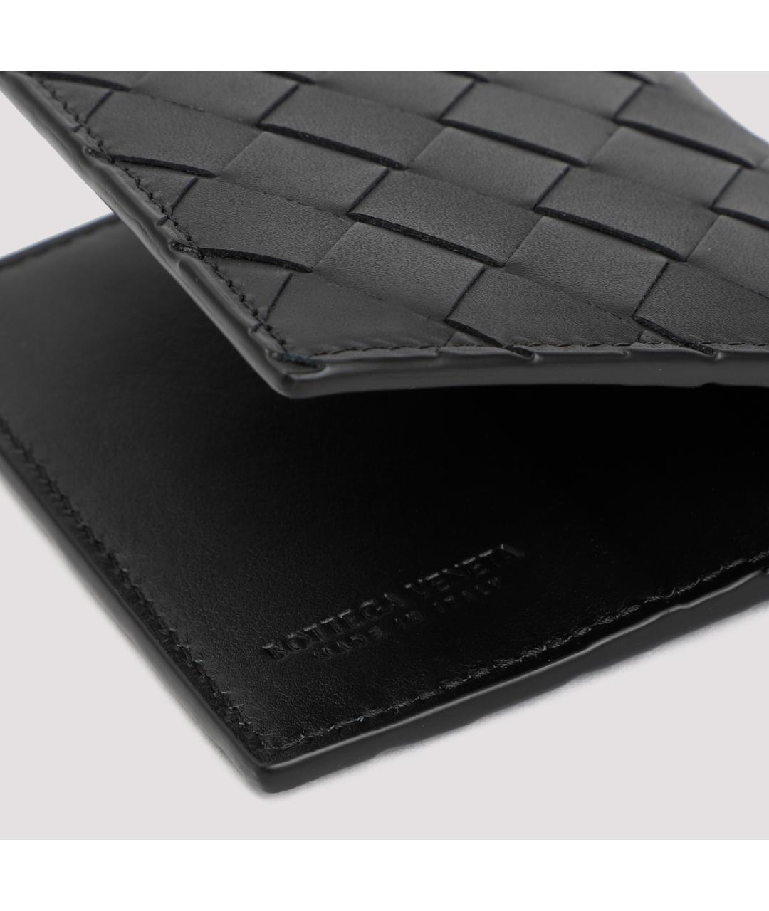BOTTEGA VENETA Черный кожаный кошелек, фото 5