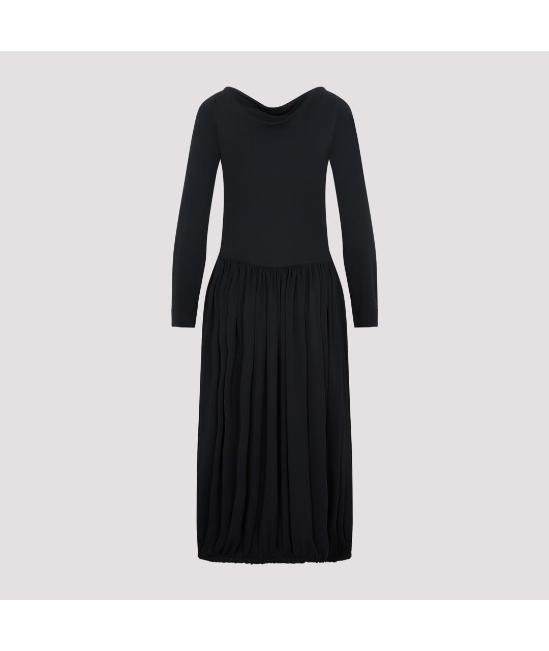 LANVIN Черное полиамидовое повседневное платье, фото 3
