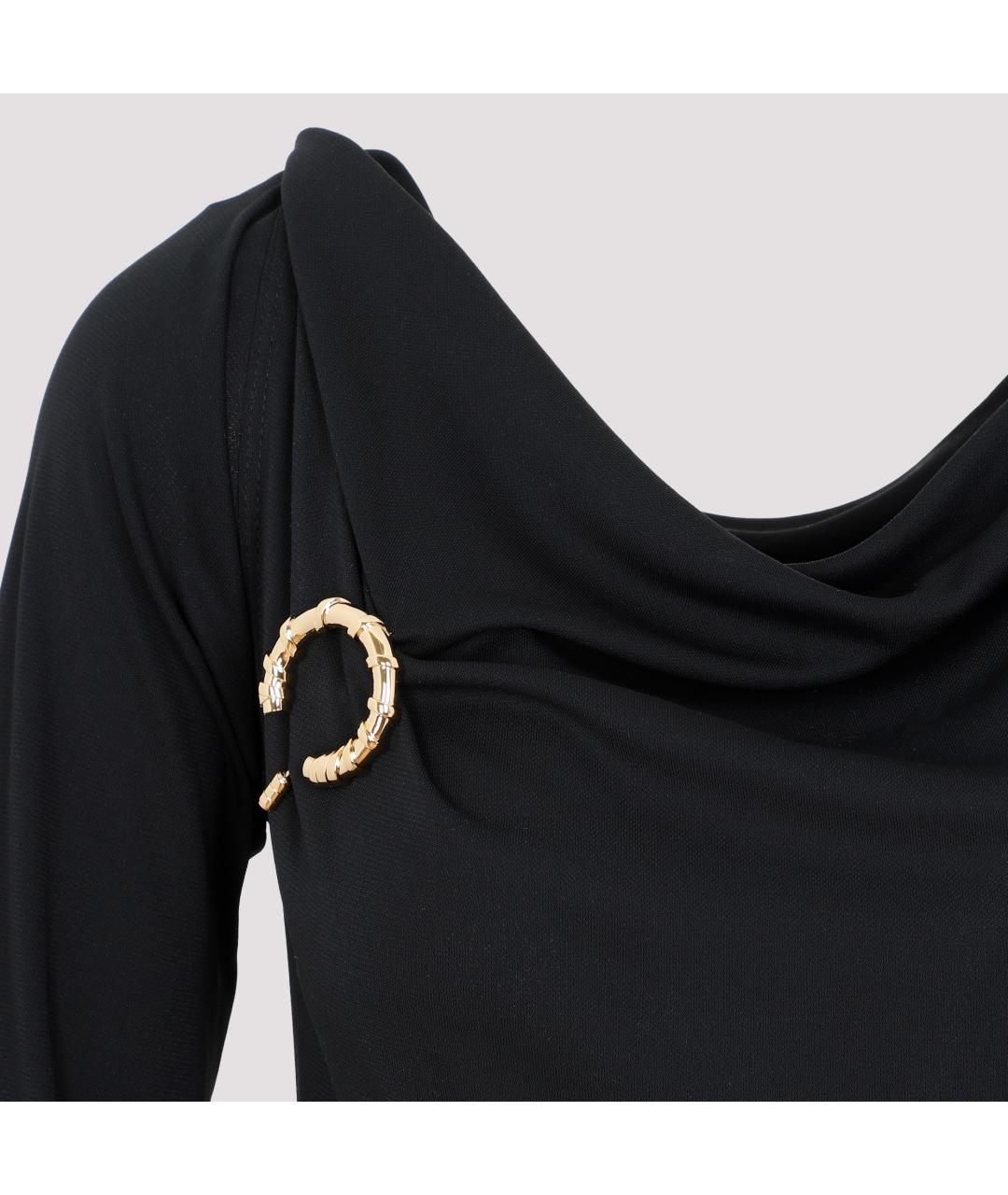 LANVIN Черное полиамидовое повседневное платье, фото 5