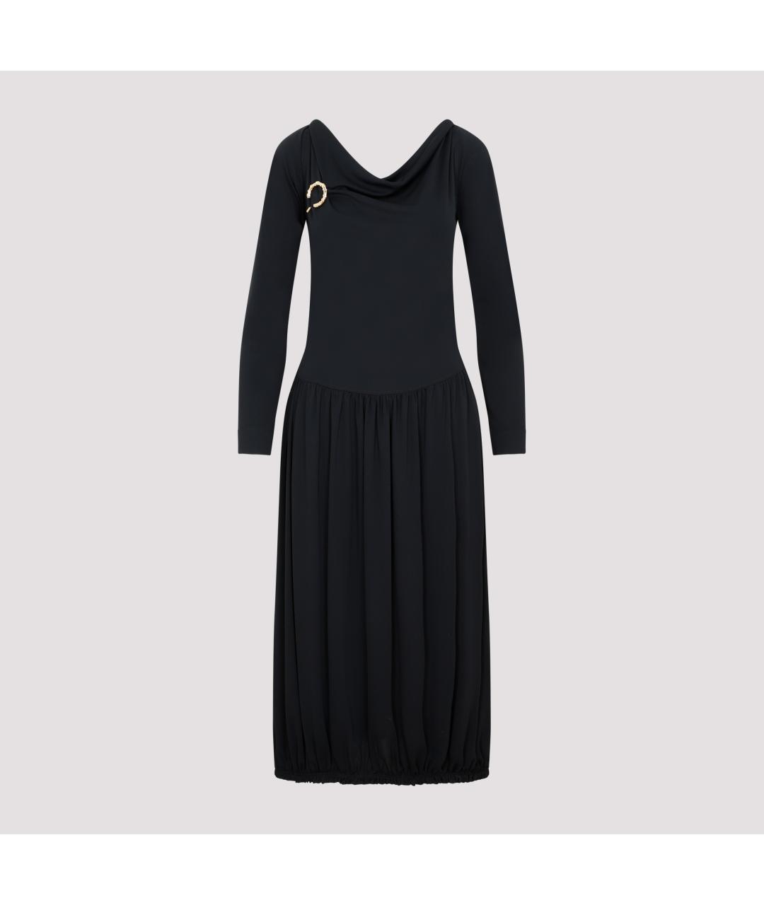LANVIN Черное полиамидовое повседневное платье, фото 2