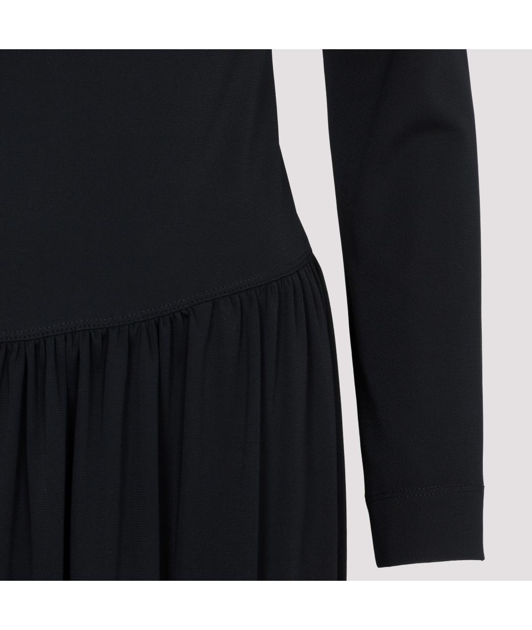 LANVIN Черное полиамидовое повседневное платье, фото 4