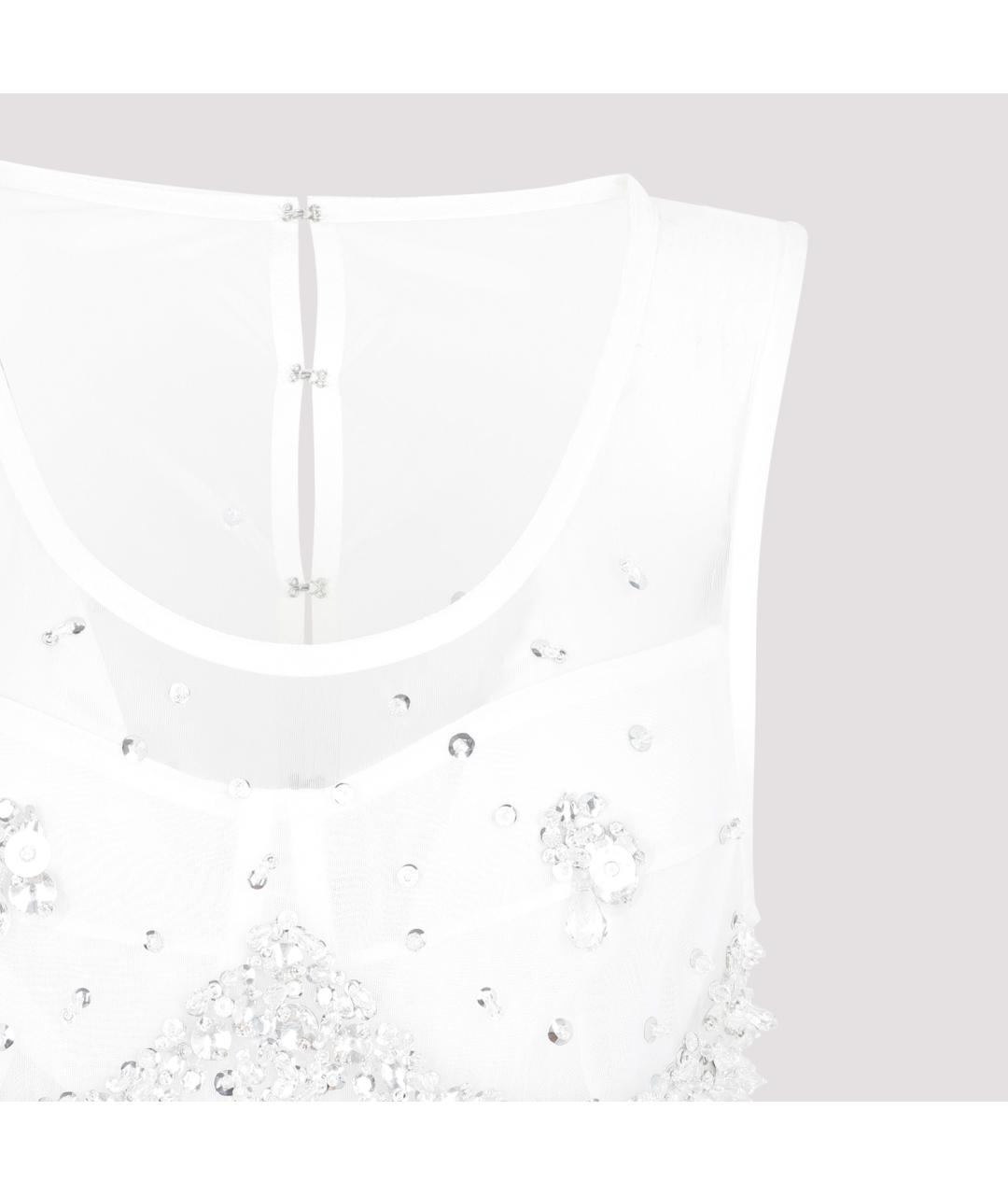 BOTTEGA VENETA Белое хлопковое коктейльное платье, фото 4