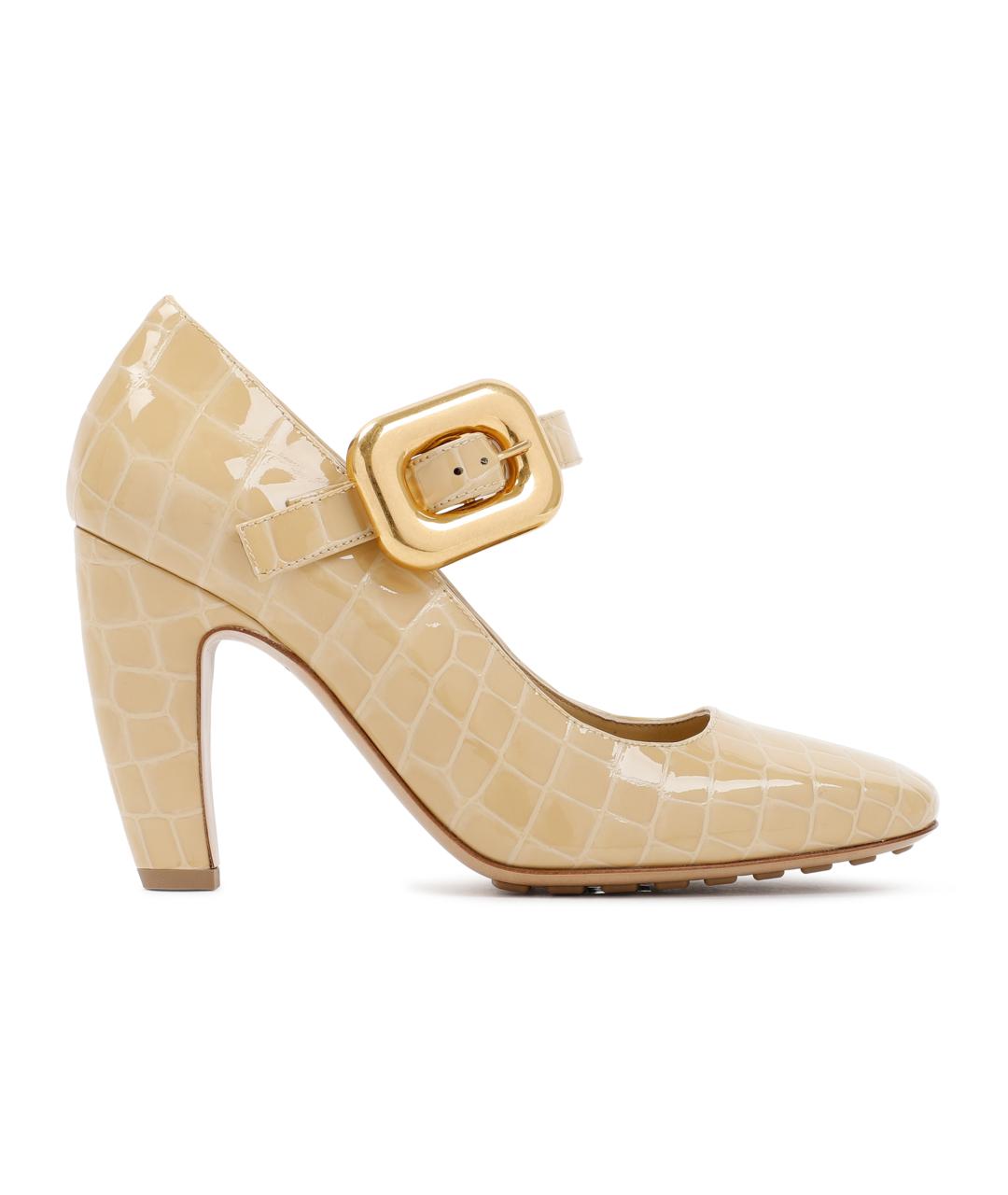 BOTTEGA VENETA Бежевые кожаные туфли, фото 1