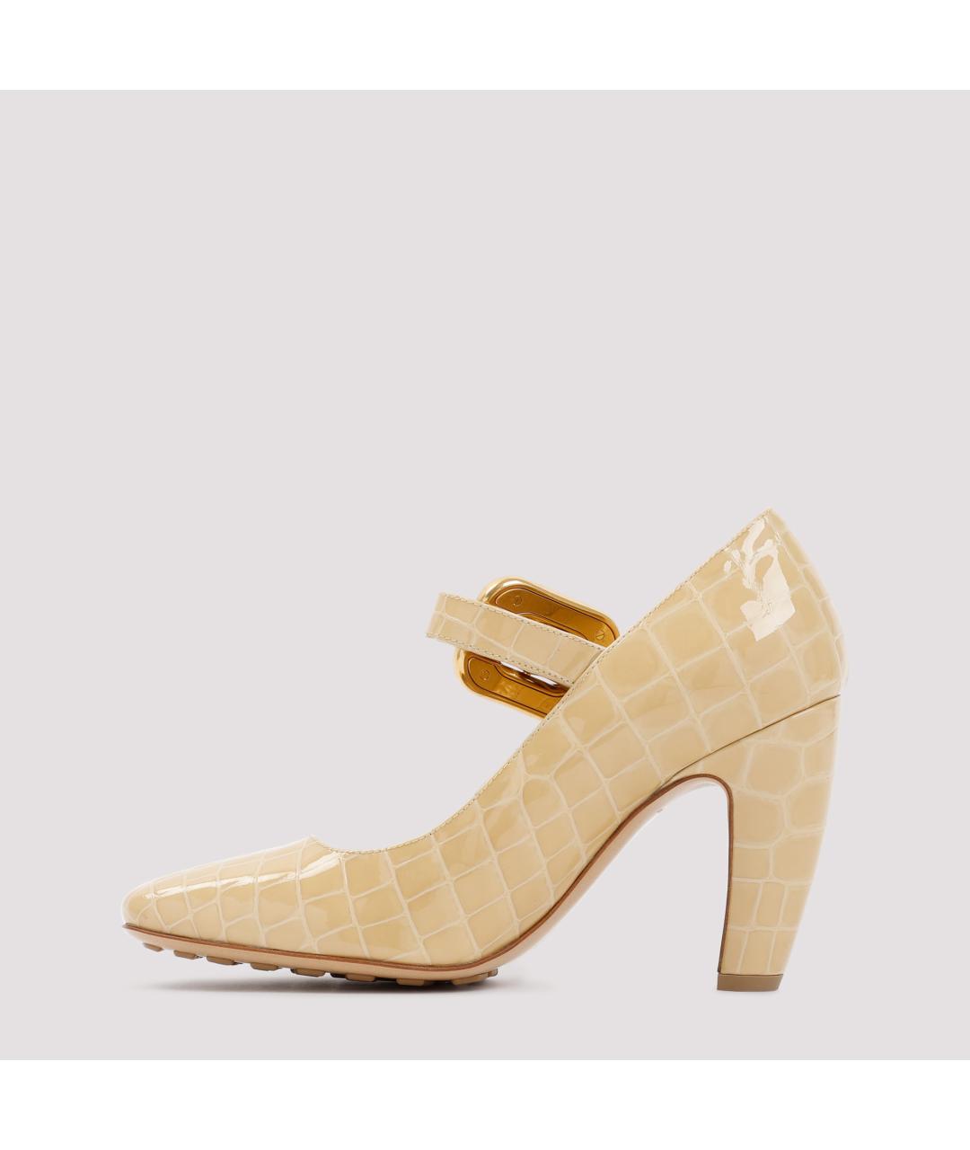BOTTEGA VENETA Бежевые кожаные туфли, фото 3