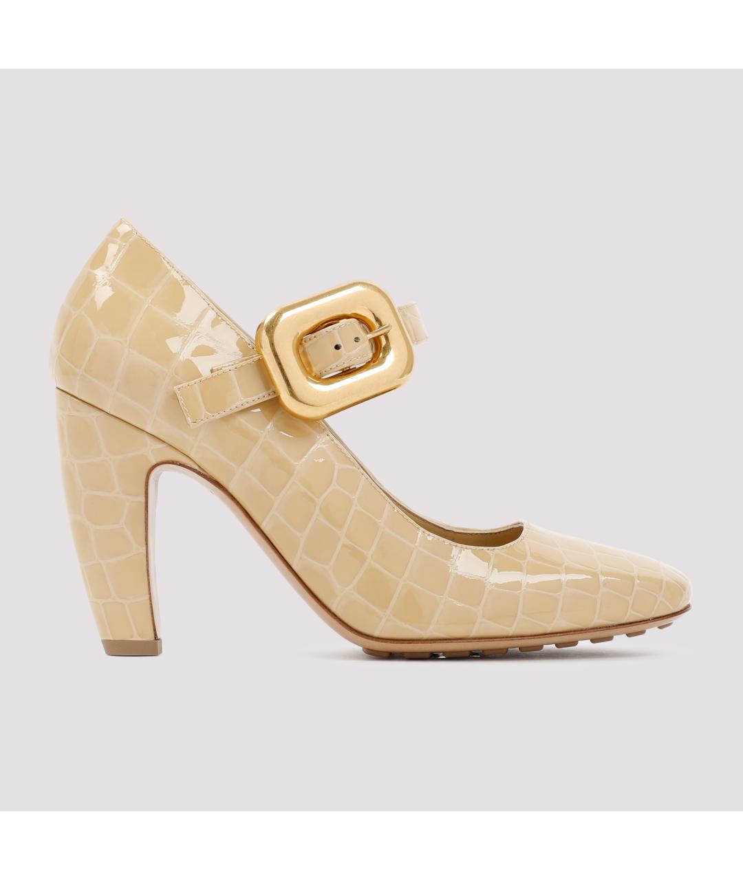 BOTTEGA VENETA Бежевые кожаные туфли, фото 2