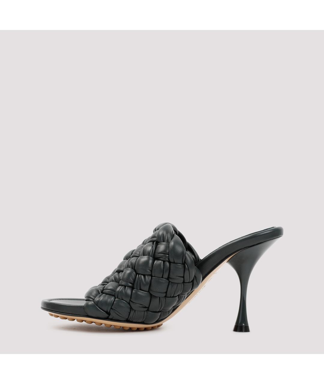 BOTTEGA VENETA Зеленые кожаные мюли, фото 3