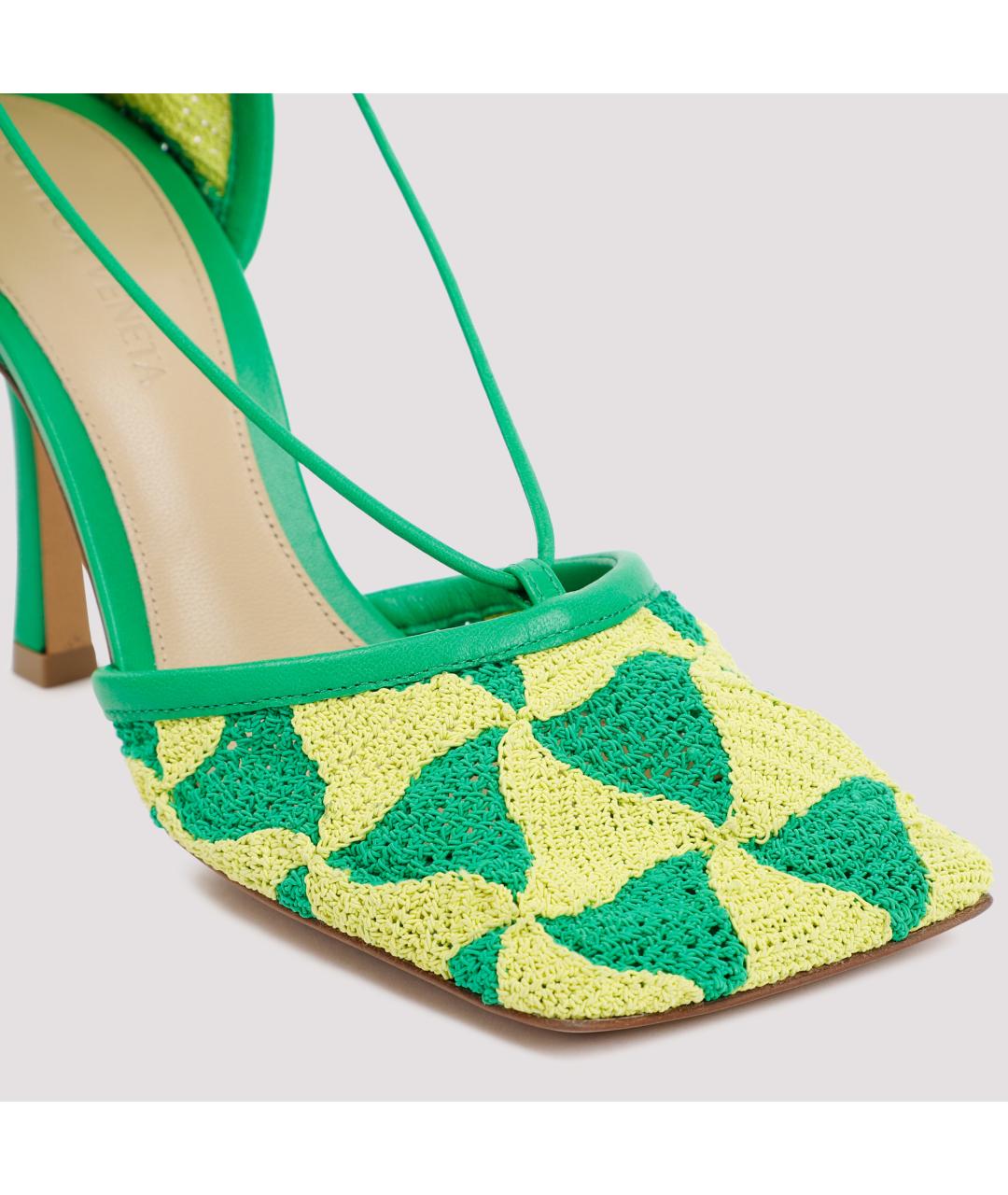 BOTTEGA VENETA Зеленые текстильные туфли, фото 4
