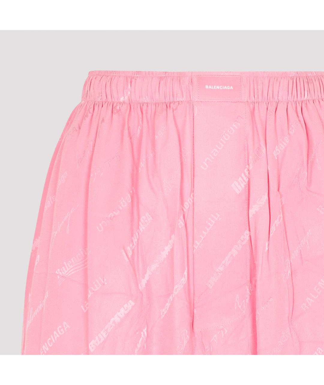 BALENCIAGA Розовые шелковые прямые брюки, фото 5