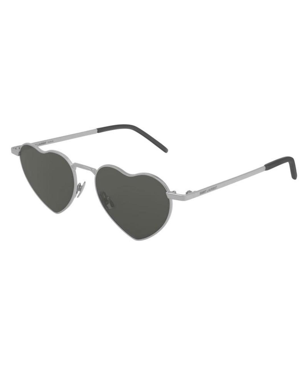 SAINT LAURENT Серебряные металлические солнцезащитные очки, фото 1