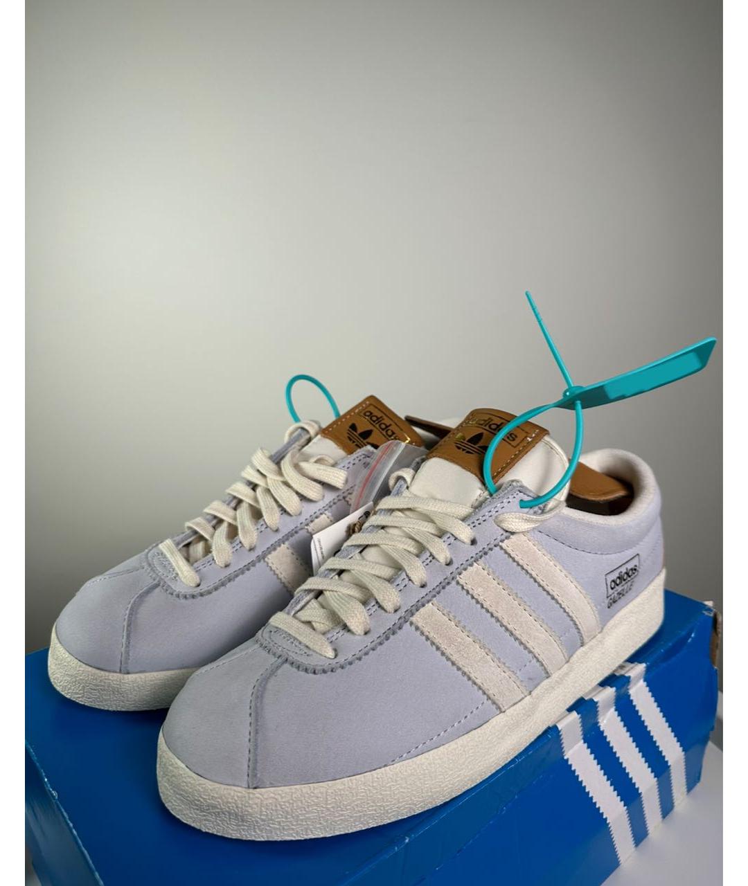 ADIDAS Голубые кожаные кеды, фото 3