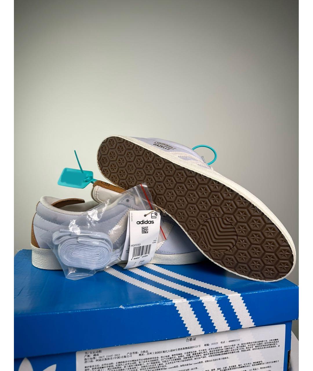 ADIDAS Голубые кожаные кеды, фото 5
