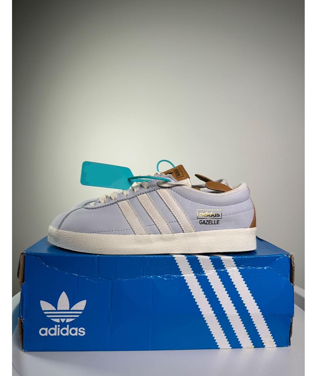 ADIDAS Голубые кожаные кеды, фото 7