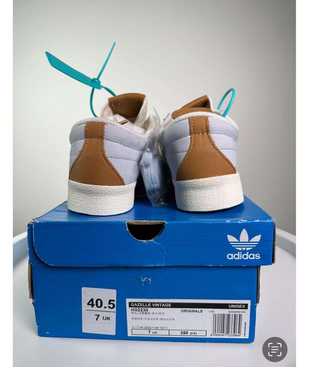 ADIDAS Голубые кожаные кеды, фото 4