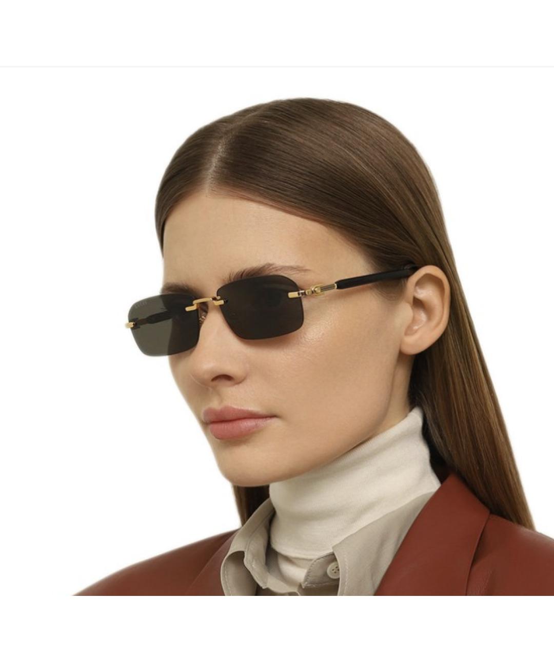 GUCCI Золотые солнцезащитные очки, фото 3