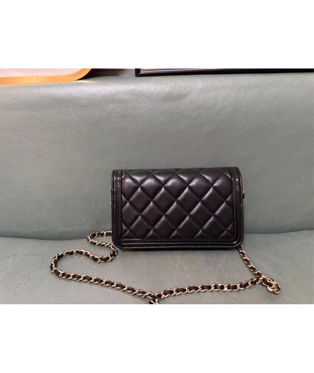 CHANEL Черная кожаная сумка через плечо, фото 3
