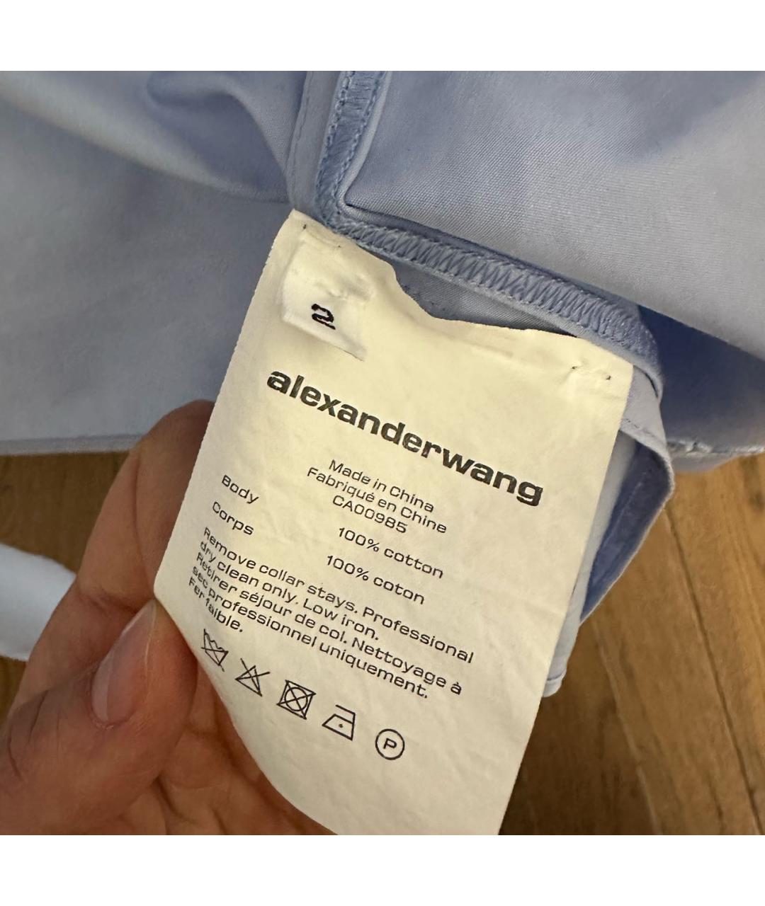 ALEXANDER WANG Голубая хлопковая рубашка, фото 3