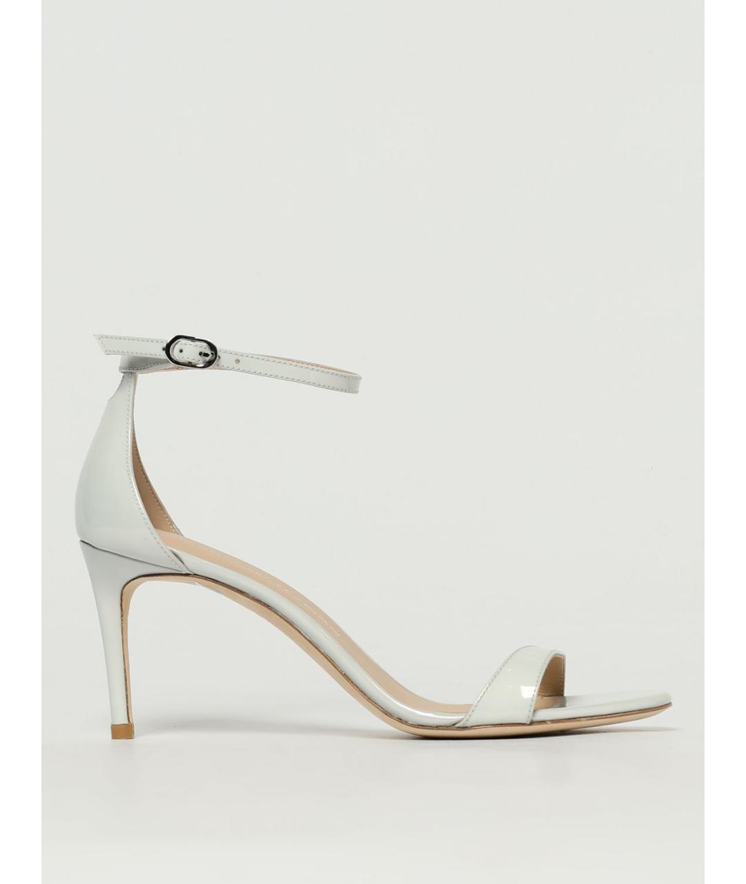 STUART WEITZMAN Серые босоножки из лакированной кожи, фото 5