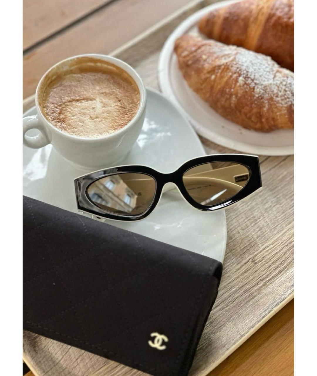 CHANEL Белые пластиковые солнцезащитные очки, фото 5