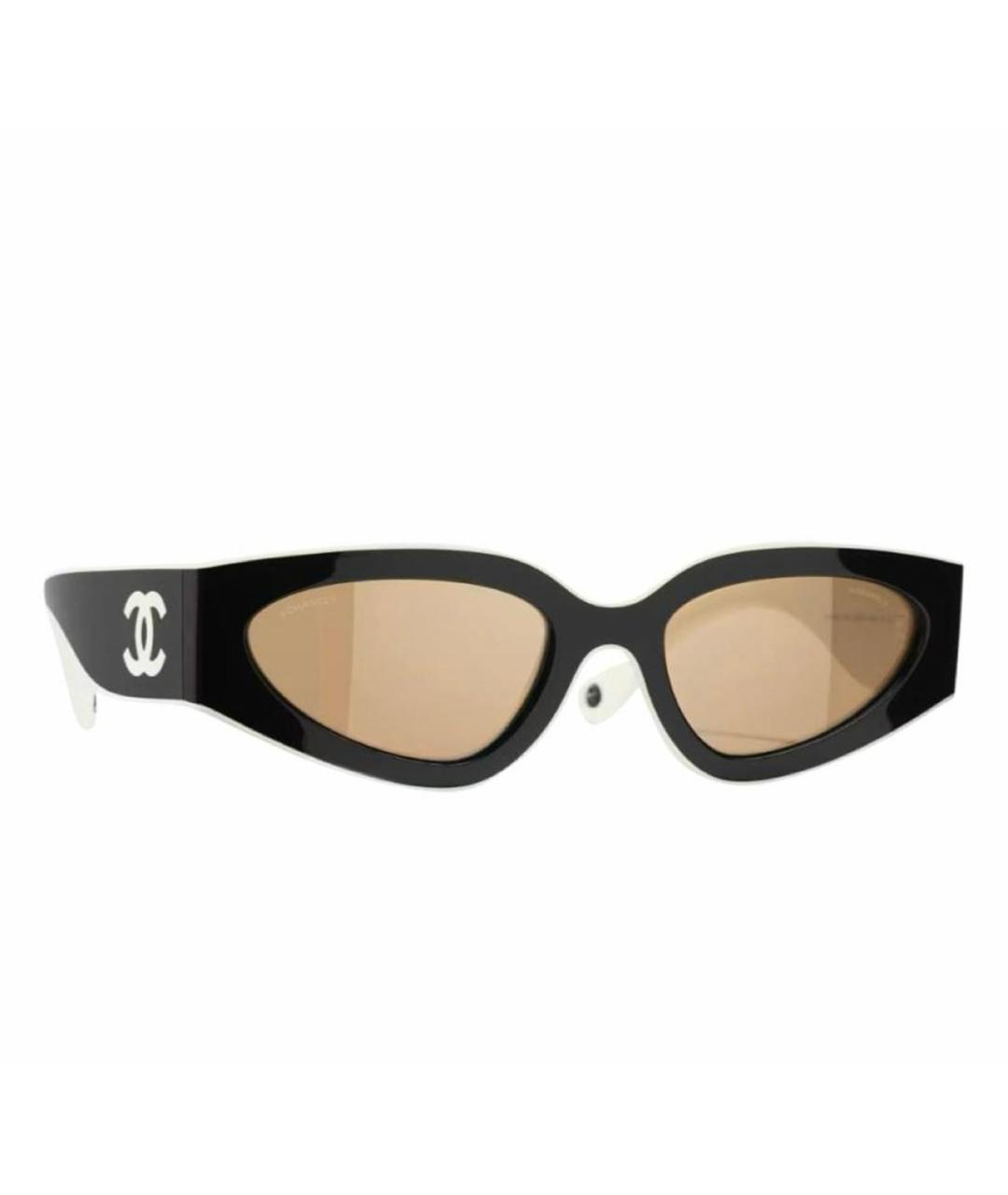 CHANEL Белые пластиковые солнцезащитные очки, фото 1