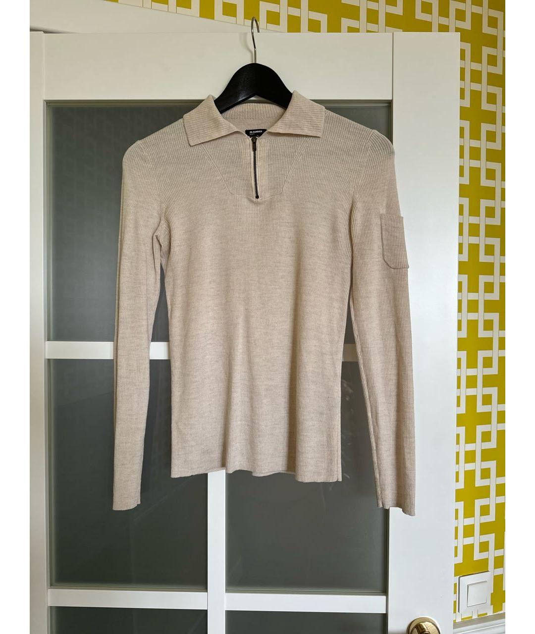 JIL SANDER Бежевый хлопковый джемпер / свитер, фото 6