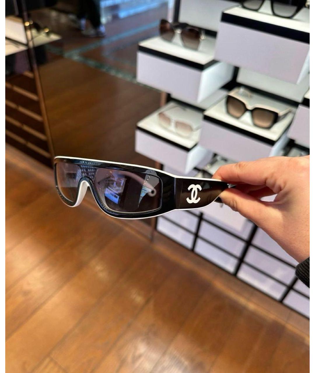 CHANEL Черные пластиковые солнцезащитные очки, фото 2