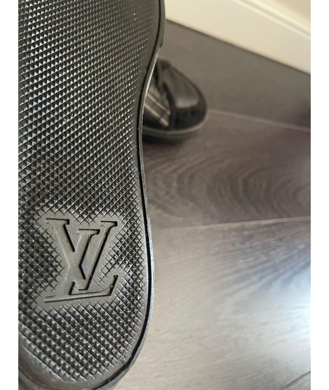 LOUIS VUITTON Черные кожаные низкие кроссовки / кеды, фото 2