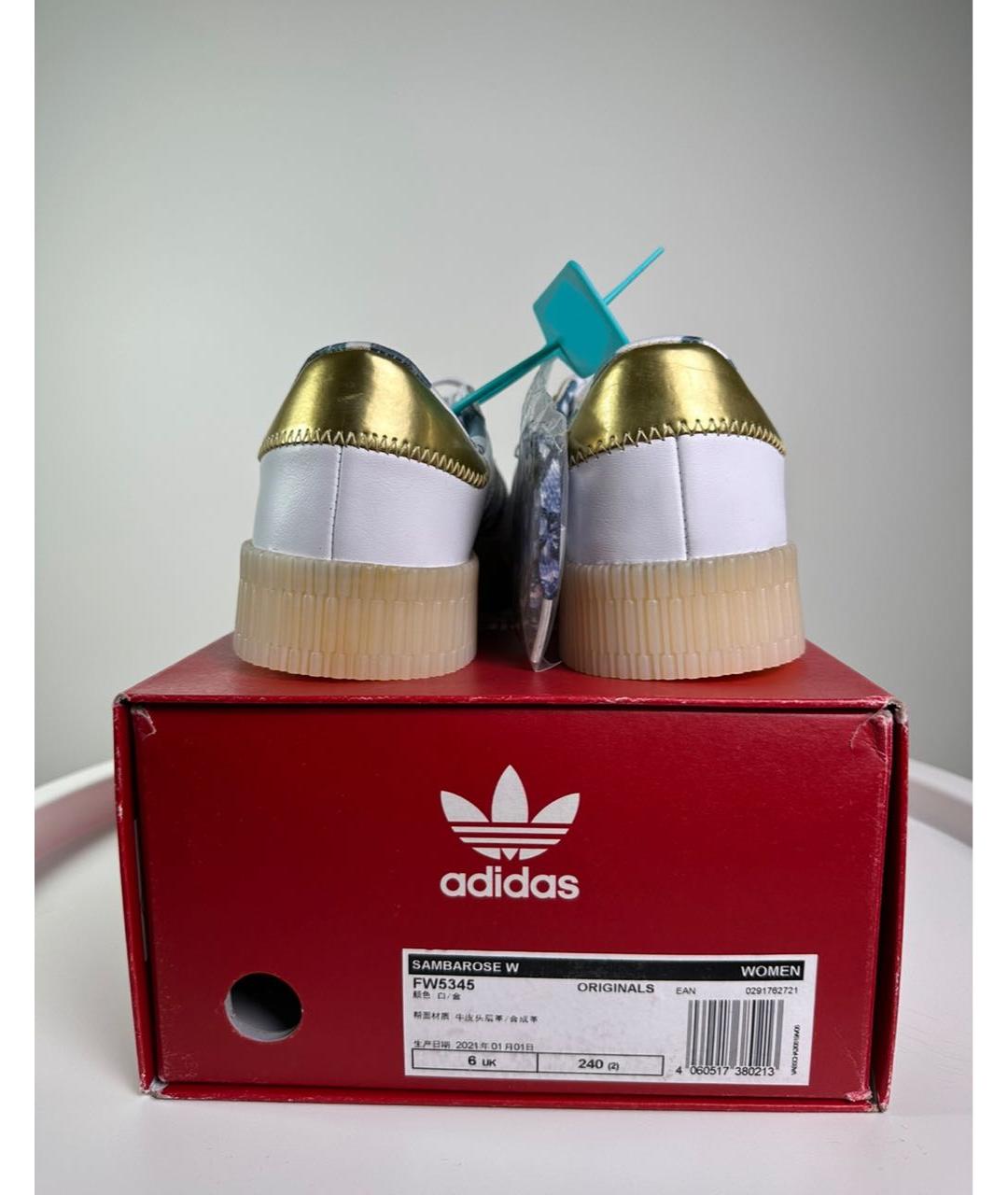 ADIDAS Белые кожаные кеды, фото 4