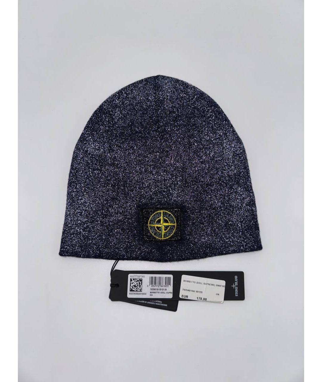 STONE ISLAND Черная шерстяная шапка, фото 8