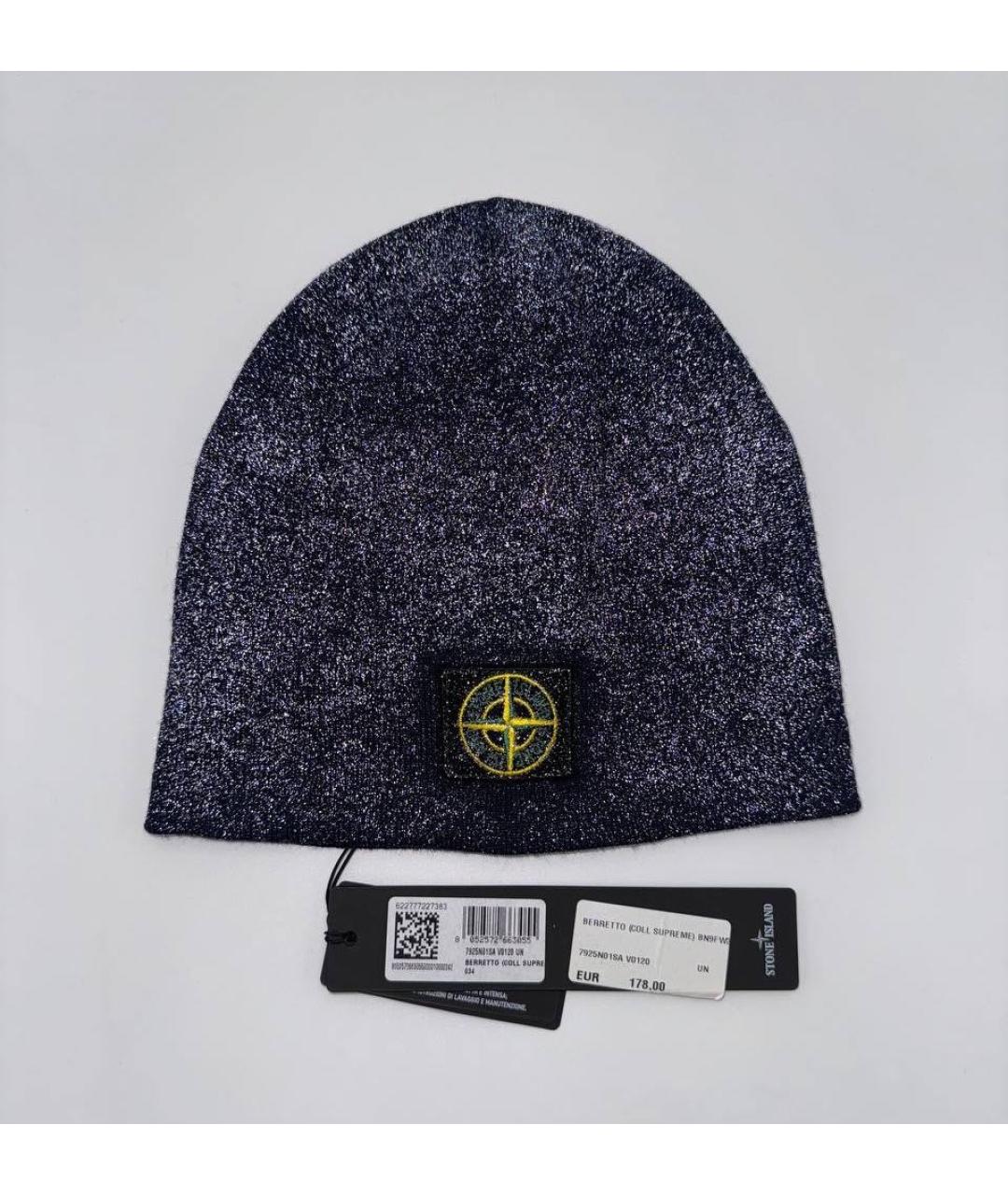 STONE ISLAND Черная шерстяная шапка, фото 6