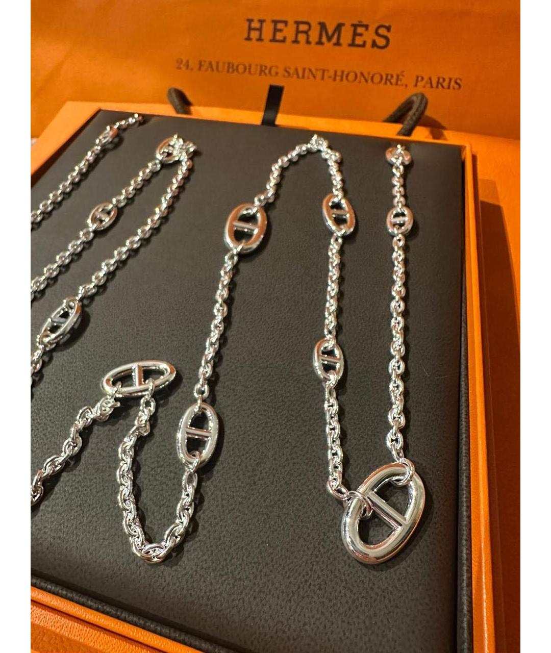 HERMES Серебряное серебряное колье, фото 3