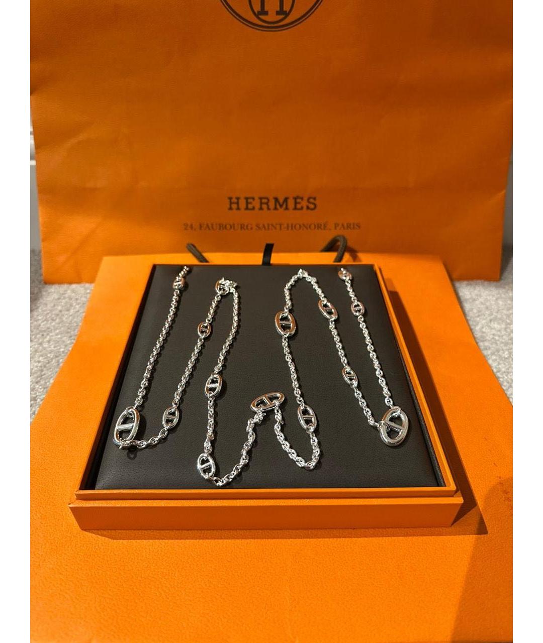 HERMES Серебряное серебряное колье, фото 2