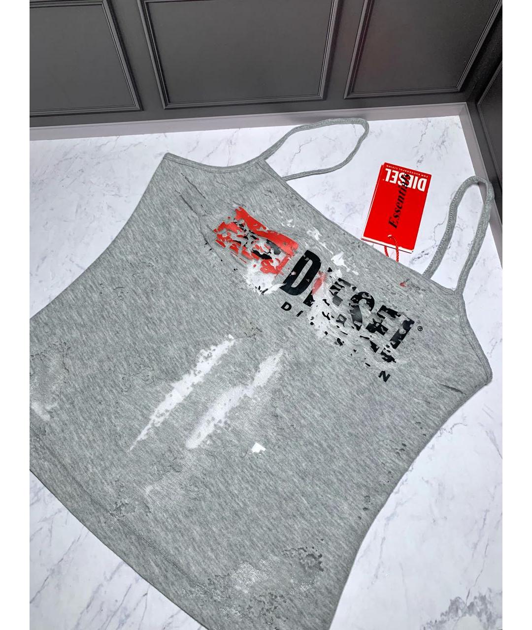DIESEL Серая хлопковая майка, фото 6