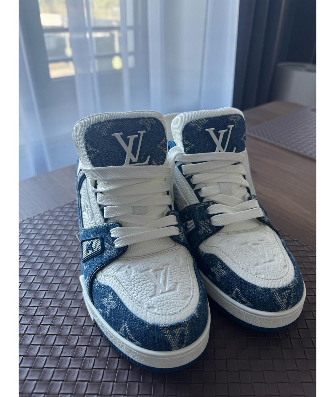LOUIS VUITTON Белые кожаные кроссовки, фото 8