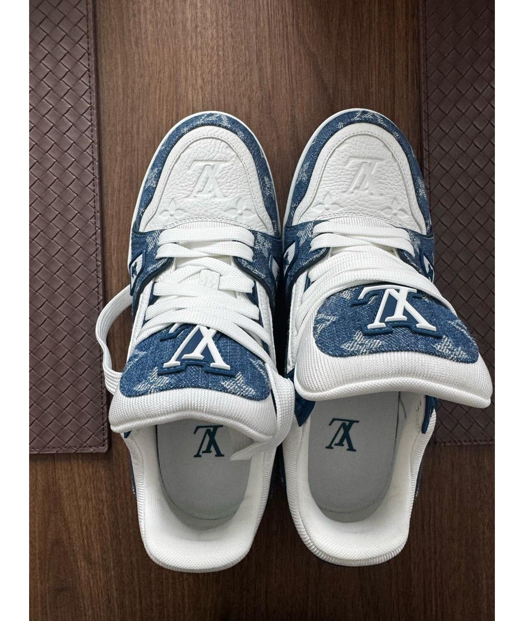 LOUIS VUITTON Белые кожаные кроссовки, фото 3