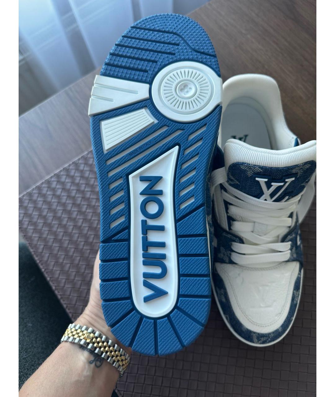 LOUIS VUITTON Белые кожаные кроссовки, фото 5
