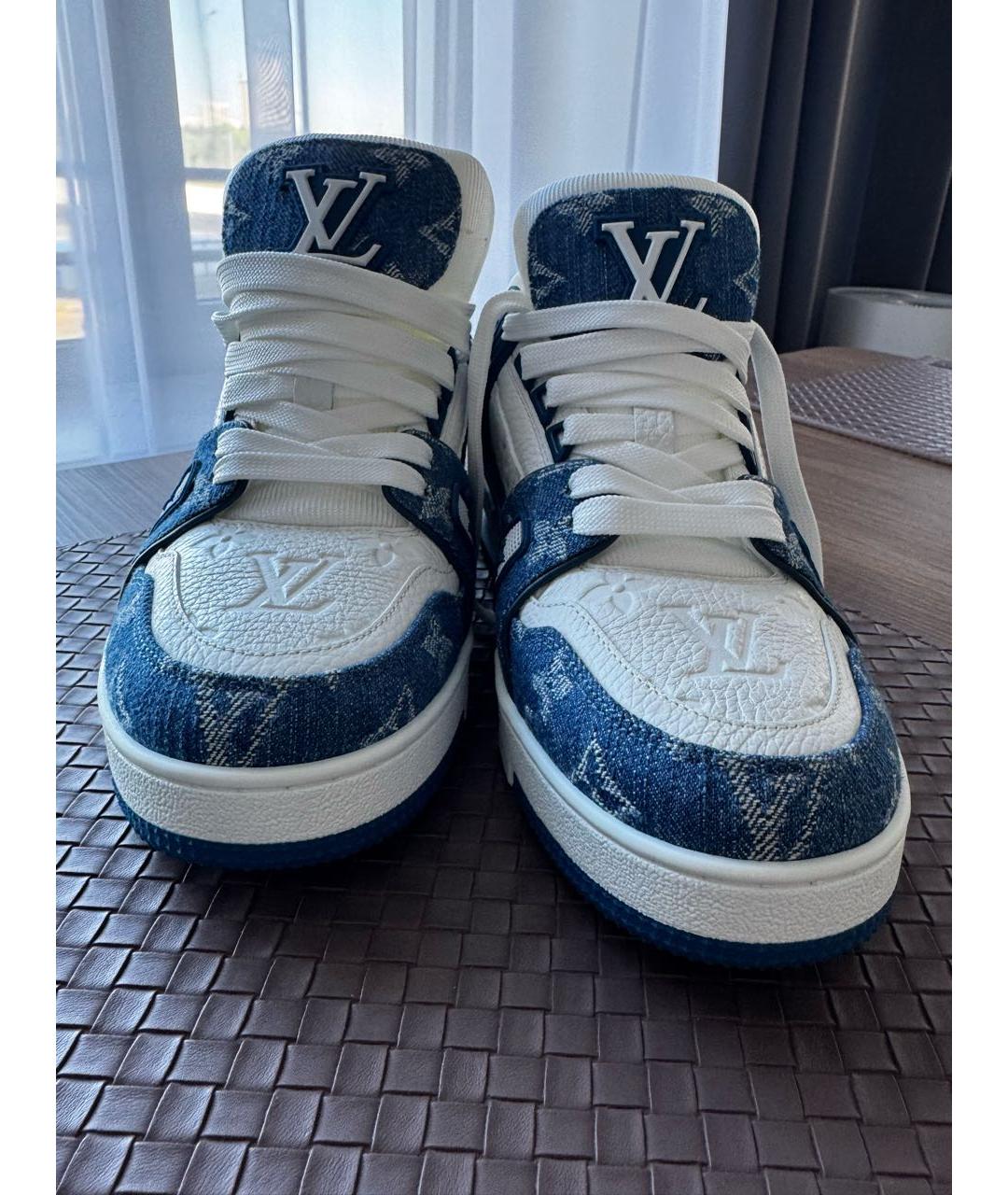 LOUIS VUITTON Белые кожаные кроссовки, фото 7