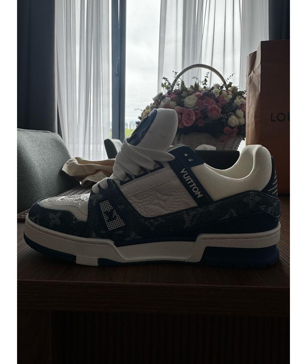 LOUIS VUITTON Белые кожаные кроссовки, фото 9