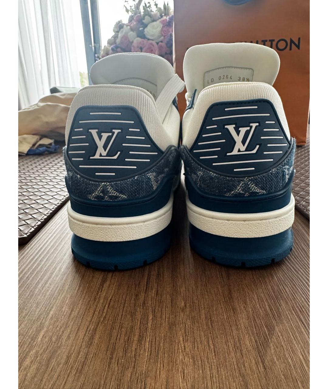 LOUIS VUITTON Белые кожаные кроссовки, фото 4