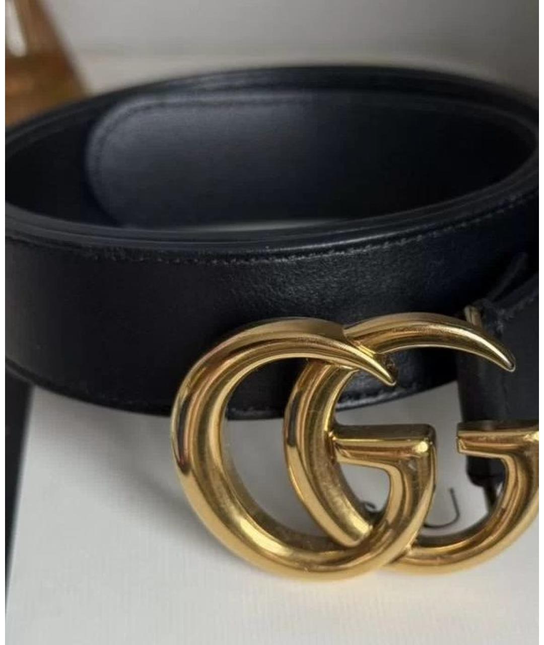 GUCCI Черный кожаный ремень, фото 5