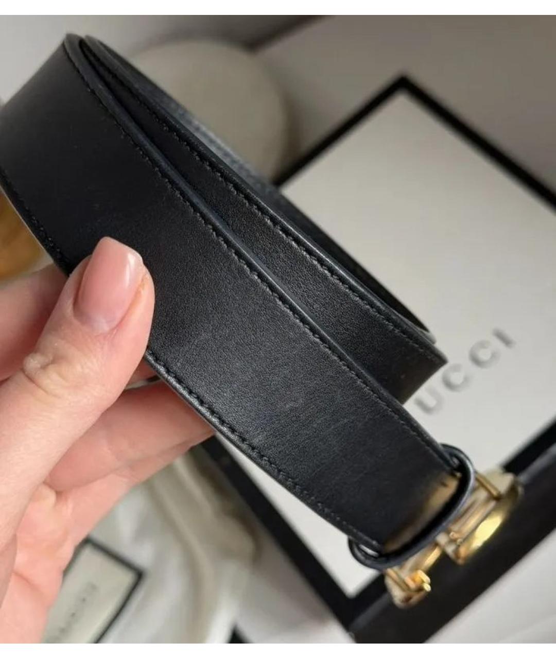 GUCCI Черный кожаный ремень, фото 8
