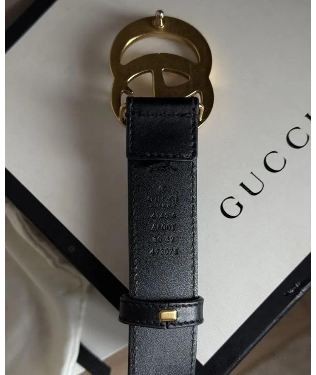 GUCCI Черный кожаный ремень, фото 7