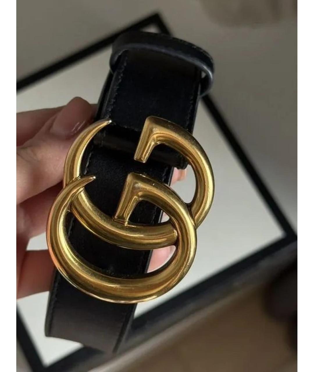 GUCCI Черный кожаный ремень, фото 3