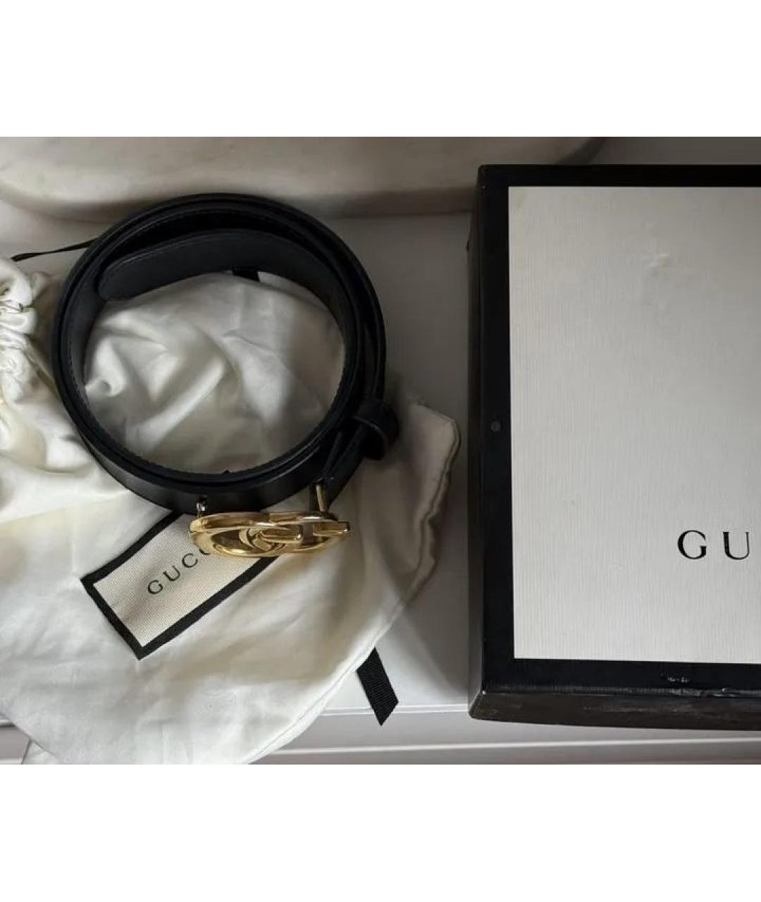 GUCCI Черный кожаный ремень, фото 4