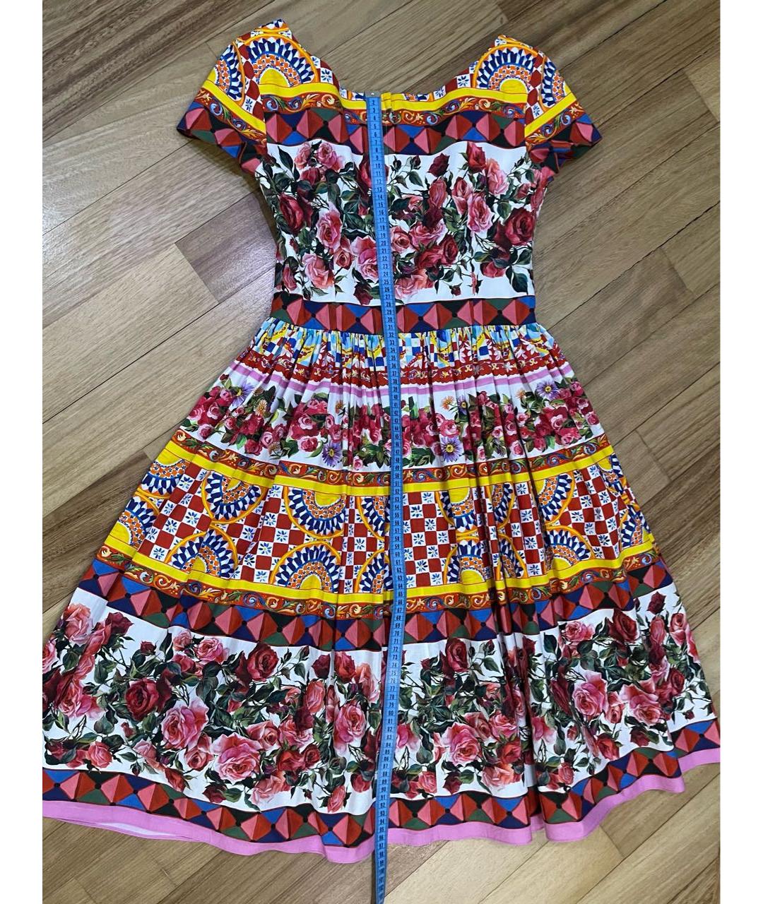 DOLCE&GABBANA Мульти хлопковое платье, фото 4