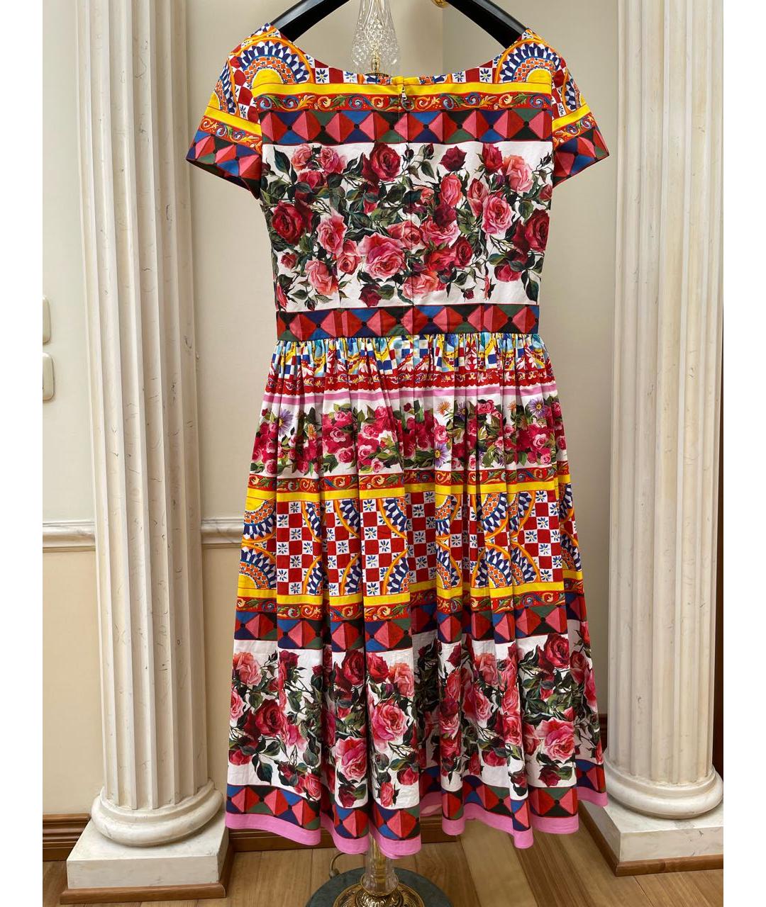 DOLCE&GABBANA Мульти хлопковое платье, фото 2