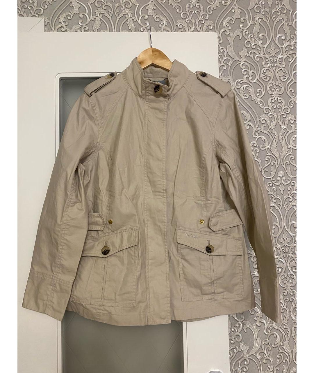 BARBOUR Бежевая льняная куртка, фото 8