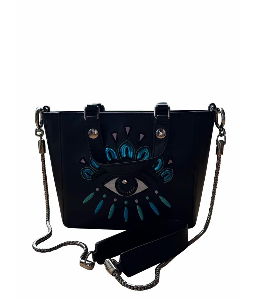 KENZO Синяя кожаная сумка тоут, фото 1
