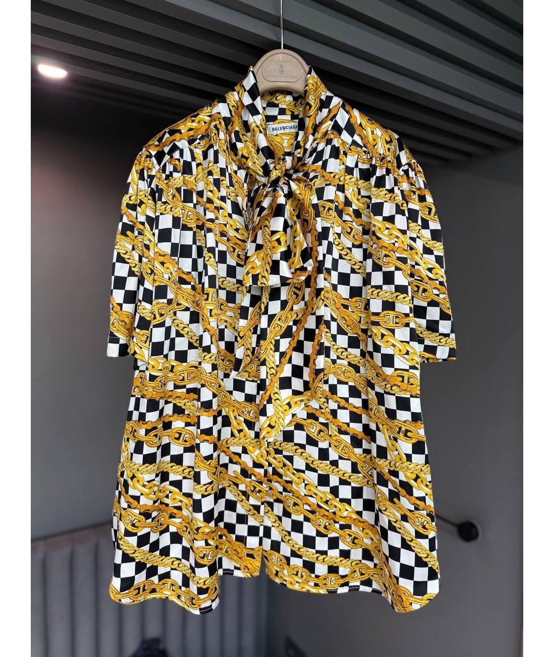 BALENCIAGA Горчичная атласная блузы, фото 9